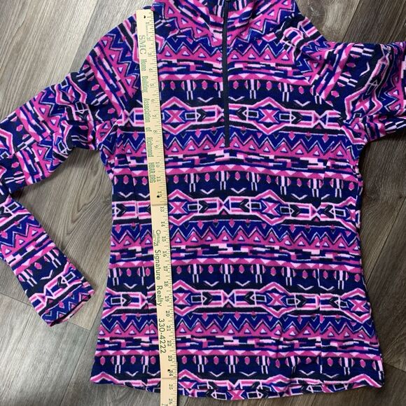 Columbia Sweater Womens Medium Geometric 1/4 Zip Long Sleeve Pullover - Picture 4 of 7